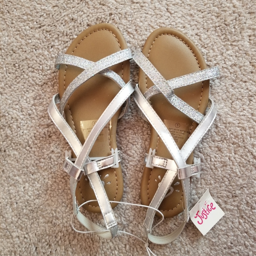 Girls Justice Silver Sandals